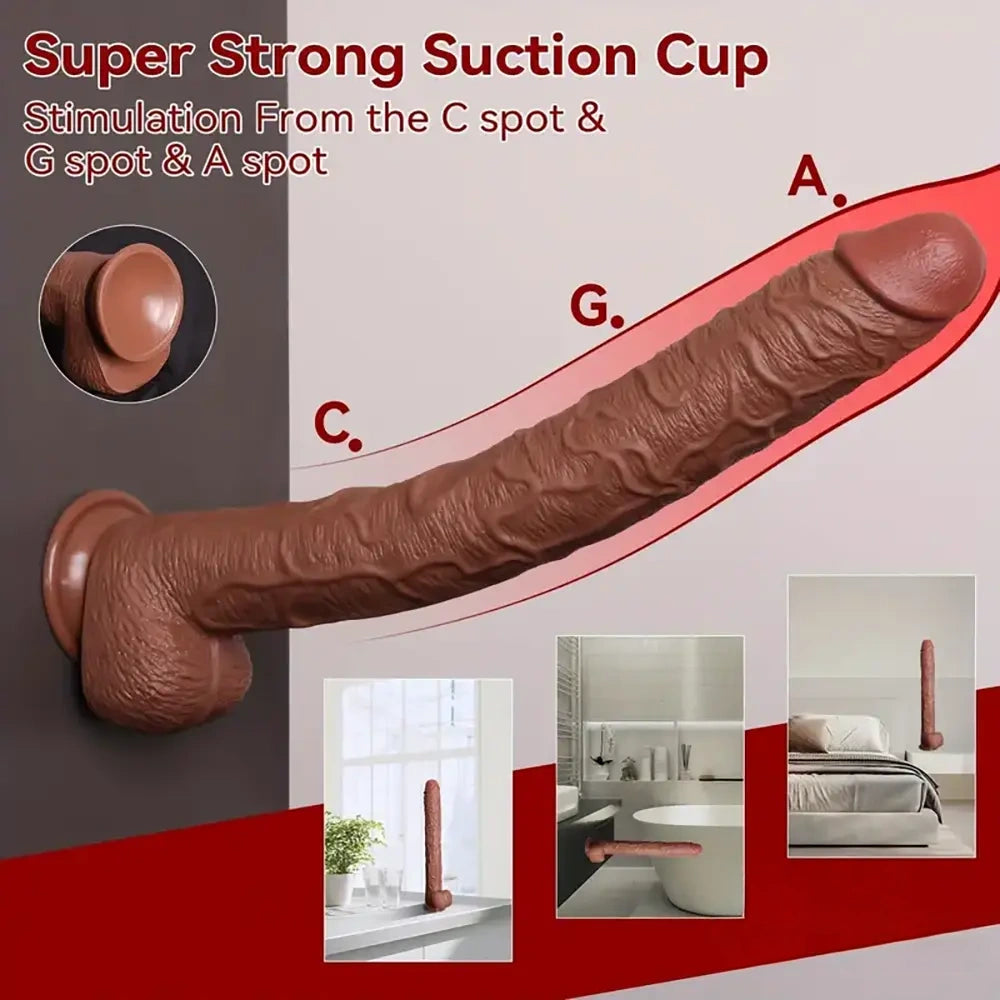 16.93in Realistic Long Large PVC Cock Dildo For Advanced Player