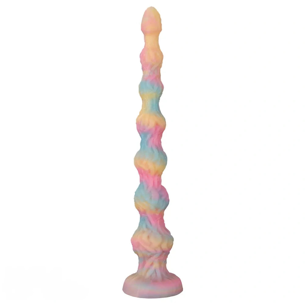 17.32in 21.25in 25.19in Luminous Pull Beads Silicone Dildo Butt Plug Rare Toy