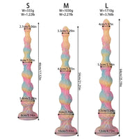 17.32in 21.25in 25.19in Luminous Pull Beads Silicone Dildo Butt Plug Rare Toy