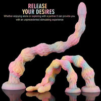 17.32in 21.25in 25.19in Luminous Pull Beads Silicone Dildo Butt Plug Rare Toy