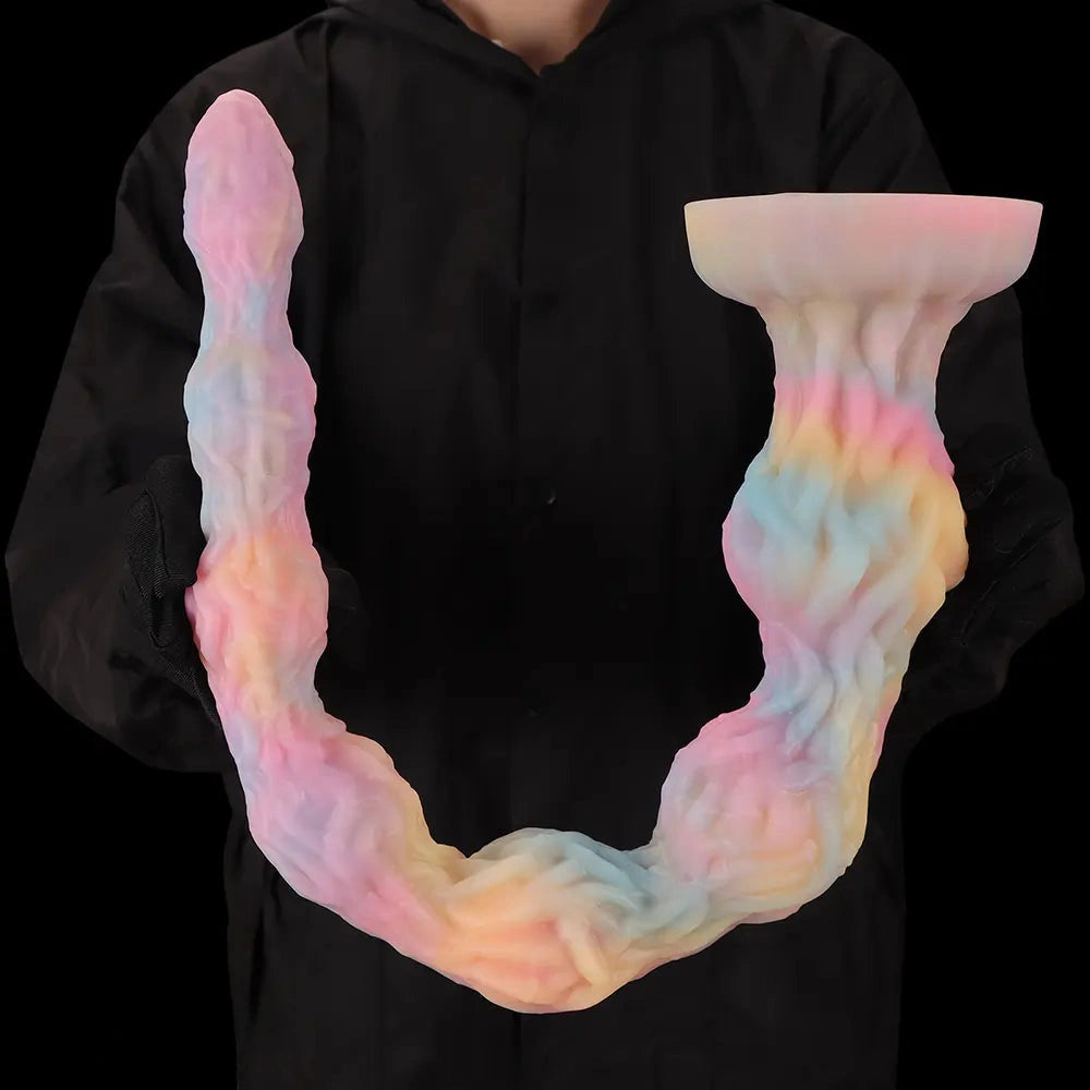 17.32in 21.25in 25.19in Luminous Pull Beads Silicone Dildo Butt Plug Rare Toy