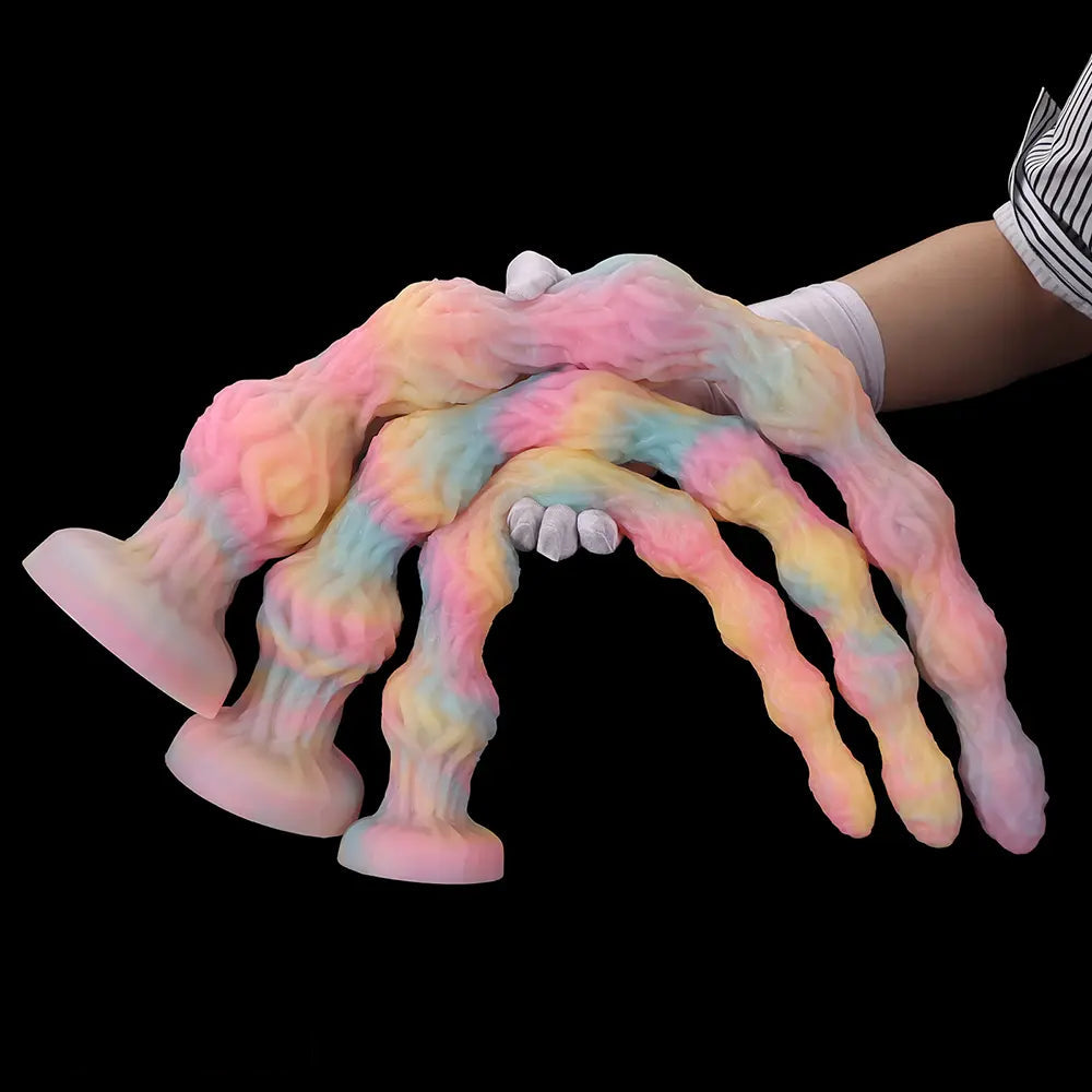 17.32in 21.25in 25.19in Luminous Pull Beads Silicone Dildo Butt Plug Rare Toy