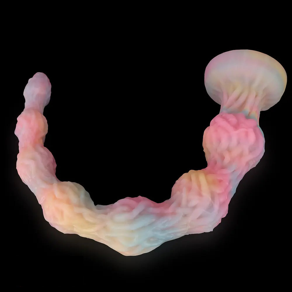 17.32in 21.25in 25.19in Luminous Pull Beads Silicone Dildo Butt Plug Rare Toy