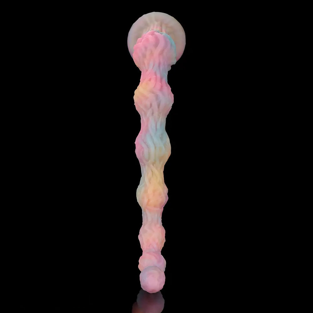 17.32in 21.25in 25.19in Luminous Pull Beads Silicone Dildo Butt Plug Rare Toy