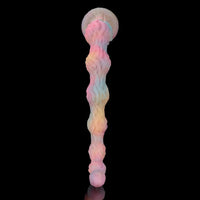 17.32in 21.25in 25.19in Luminous Pull Beads Silicone Dildo Butt Plug Rare Toy