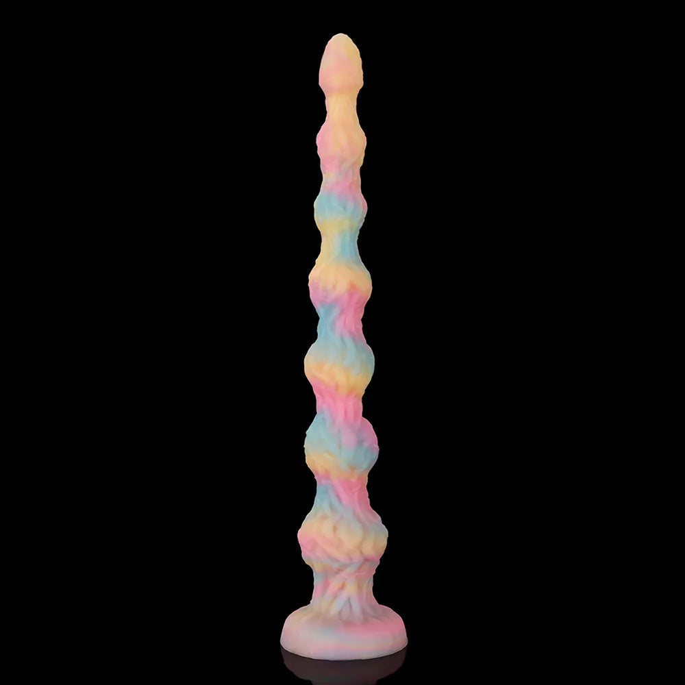 17.32in 21.25in 25.19in Luminous Pull Beads Silicone Dildo Butt Plug Rare Toy