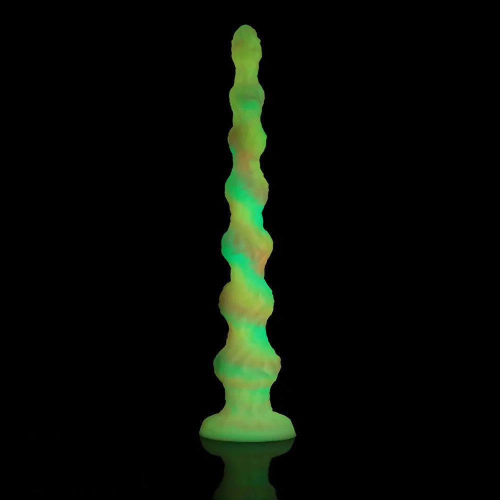 17.32in 21.25in 25.19in Luminous Pull Beads Silicone Dildo Butt Plug Rare Toy