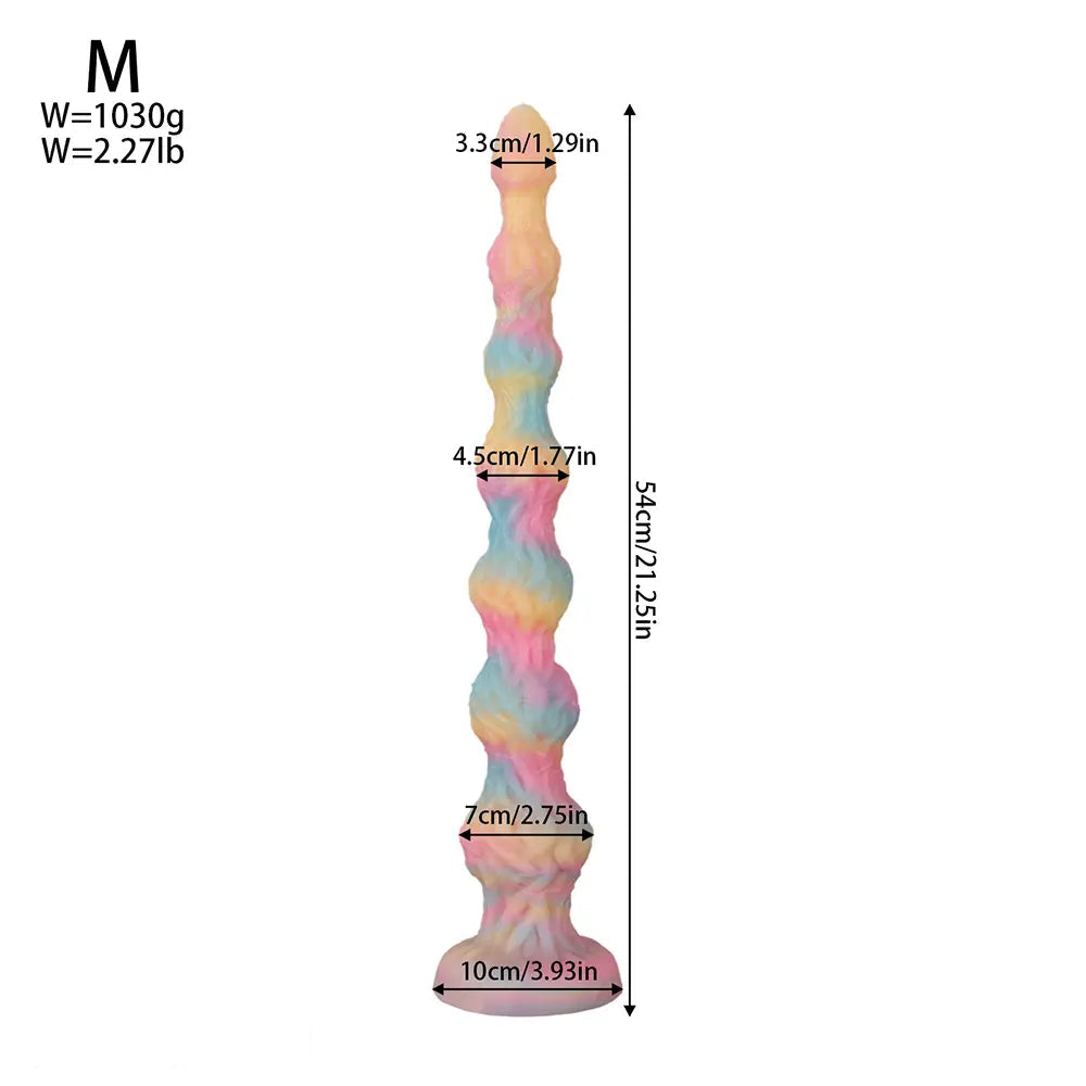 17.32in 21.25in 25.19in Luminous Pull Beads Silicone Dildo Butt Plug Rare Toy