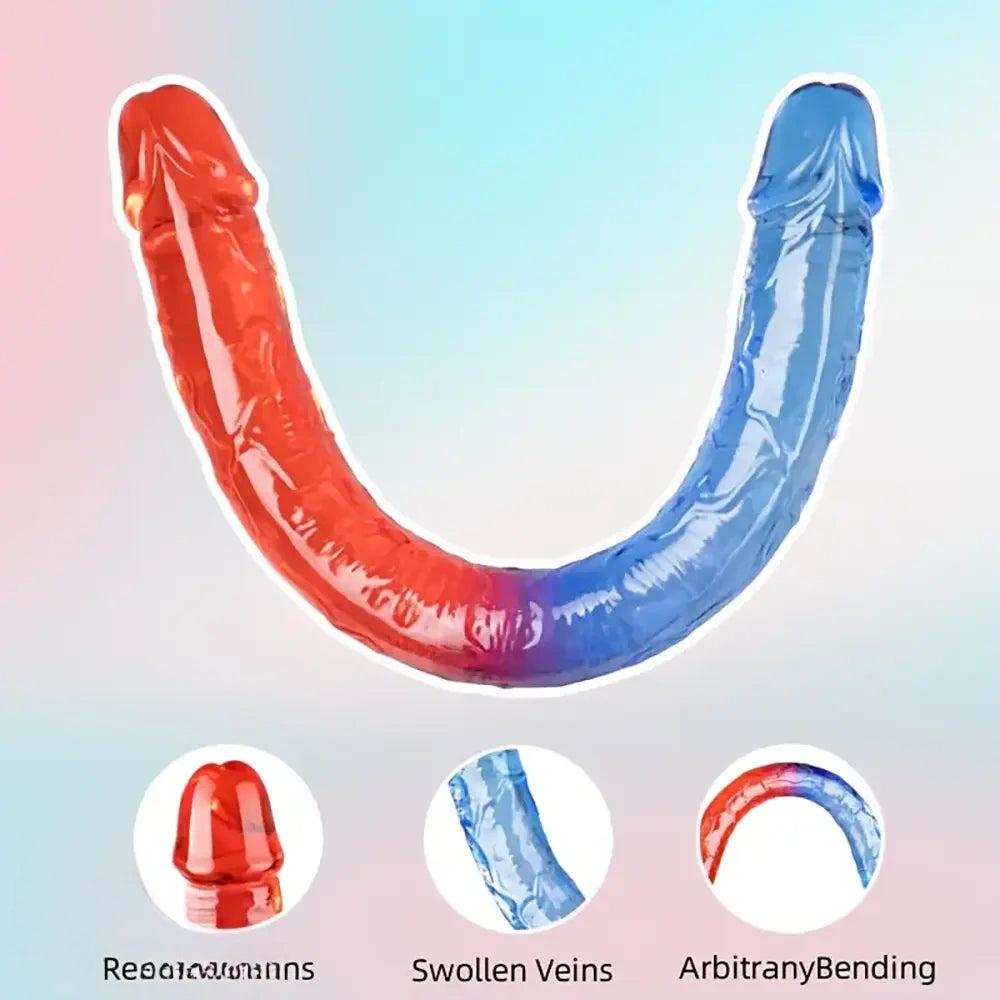 17.32in Dual-Ended Double Penetration Big Dildo For G-Spot Stimulation