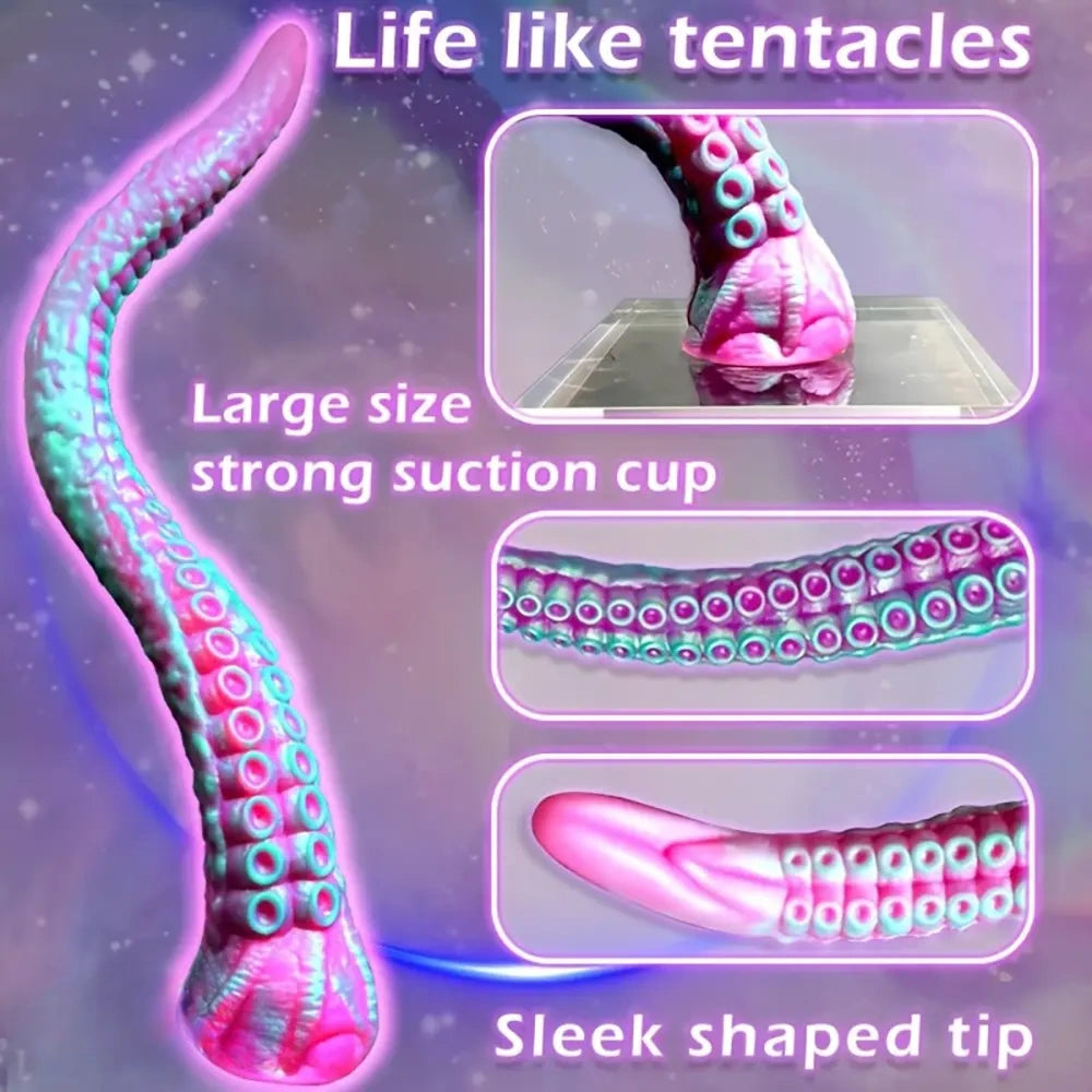 17.32in Starlight Tentacle Monster Shaped Liquid Silicone Huge Long Dildo