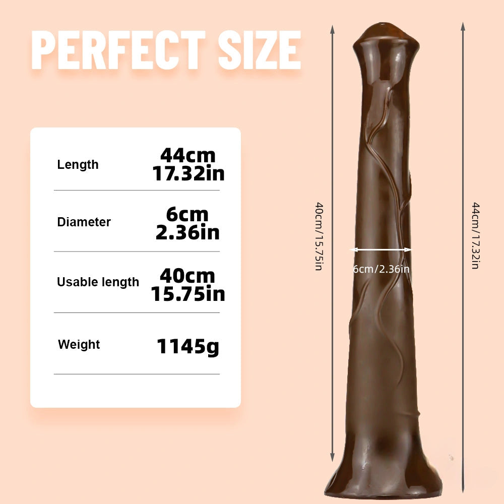 17.32in Super Long Big Girth Horse Dildo For Anal Sex Orgasm
