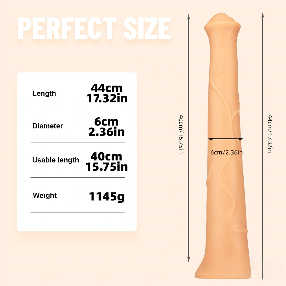 17.32in Super Long Big Girth Horse Dildo For Anal Sex Orgasm