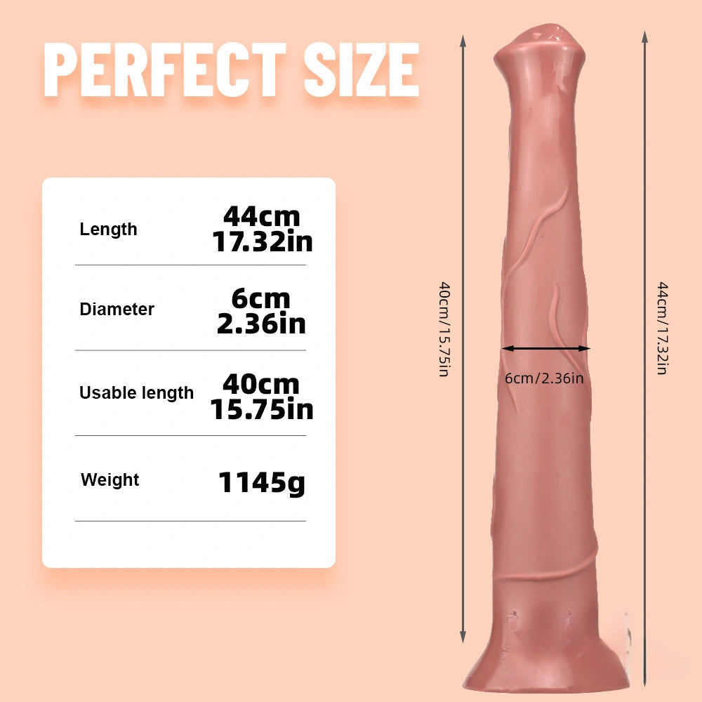 17.32in Super Long Big Girth Horse Dildo For Anal Sex Orgasm