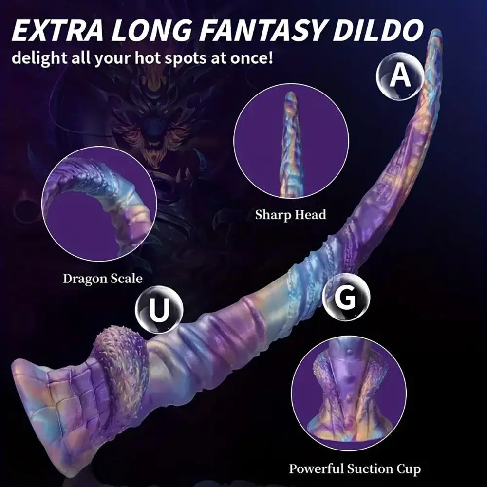 17.51in Long Monster Fantasy Silicone Anal Plug Dildo With Suction Cup