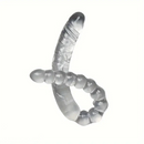 17.72in Clear Dual-Headed Dildo PVC Phallus Toy With Bead Chain