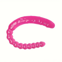 17.72in Extra Long Double Heads Crystal Pink Simulation Dildo With Beads