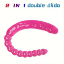 17.72in Extra Long Double Heads Crystal Pink Simulation Dildo With Beads