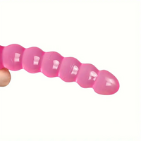 17.72in Extra Long Double Heads Crystal Pink Simulation Dildo With Beads