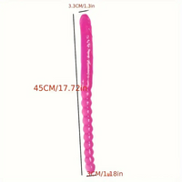 17.72in Extra Long Double Heads Crystal Pink Simulation Dildo With Beads