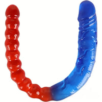 17.72in Real Look Double-headed Dildo Female Masturbator With Beads