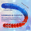 17.72in Real Look Double-headed Dildo Female Masturbator With Beads