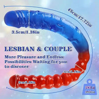 17.72in Real Look Double-headed Dildo Female Masturbator With Beads