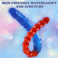 17.72in Real Look Double-headed Dildo Female Masturbator With Beads