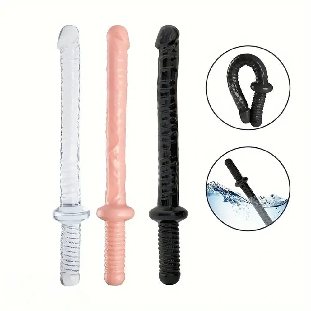 17.7in Super Big Long Sword Dildo With Handle Adult Sex Toy For Anus