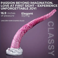 17.7in Unique Horn Elephant Fantasy Big Long Dildo For Hands-Free Play