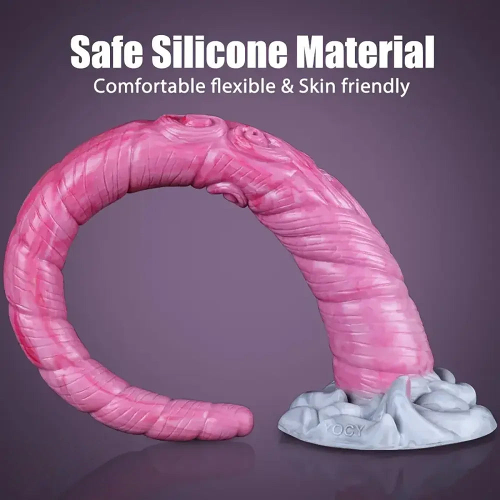 17.7in Unique Horn Elephant Fantasy Big Long Dildo For Hands-Free Play