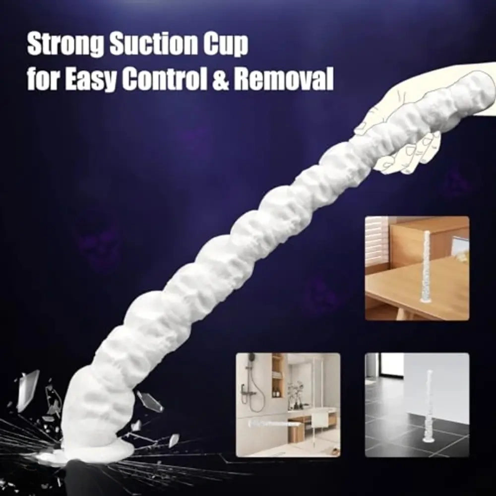 17.7in White Monster Skull Silicone Huge Fantasy Dildo For Deep Stretching