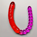 17.8in Big Long Dual Heads Dildo With Anal Beads For G-Spot Stimulator