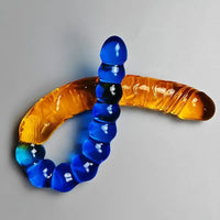 17.8in Big Long Dual Heads Dildo With Anal Beads For G-Spot Stimulator