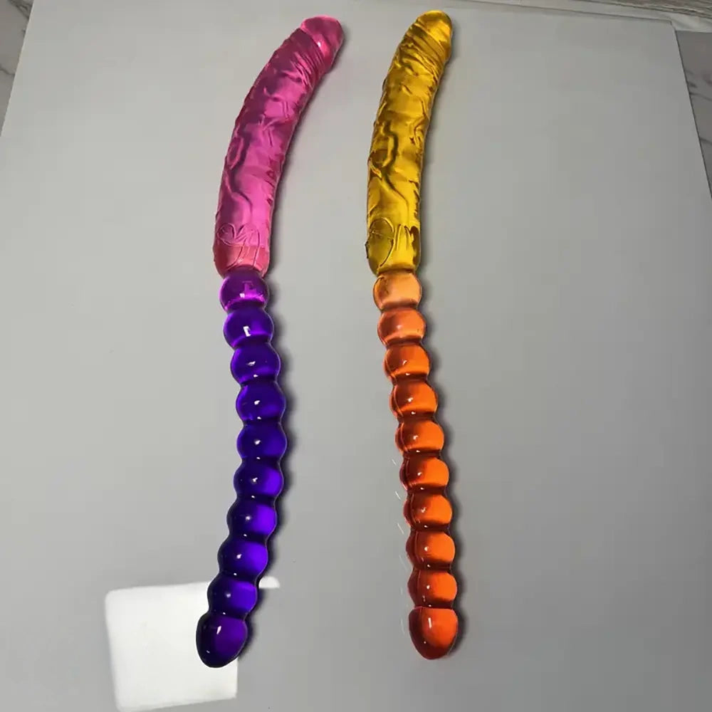 17.8in Long Double-headed Dildo Adult Toy Women Anal Vulva Dual-use