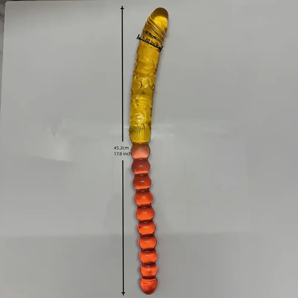 17.8in Long Double-headed Dildo Adult Toy Women Anal Vulva Dual-use