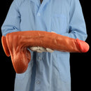 17.91in Extra Long Large Penis Liquid Silicone Dual Hardness Soft Dildo
