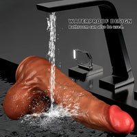 17.91in Extra Long Large Penis Liquid Silicone Dual Hardness Soft Dildo