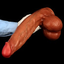 17.91in Extra Long Large Penis Liquid Silicone Dual Hardness Soft Dildo