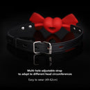 BDSM Bowknot Love-shaped Hollow Silicone Ball Gag With PU Leather