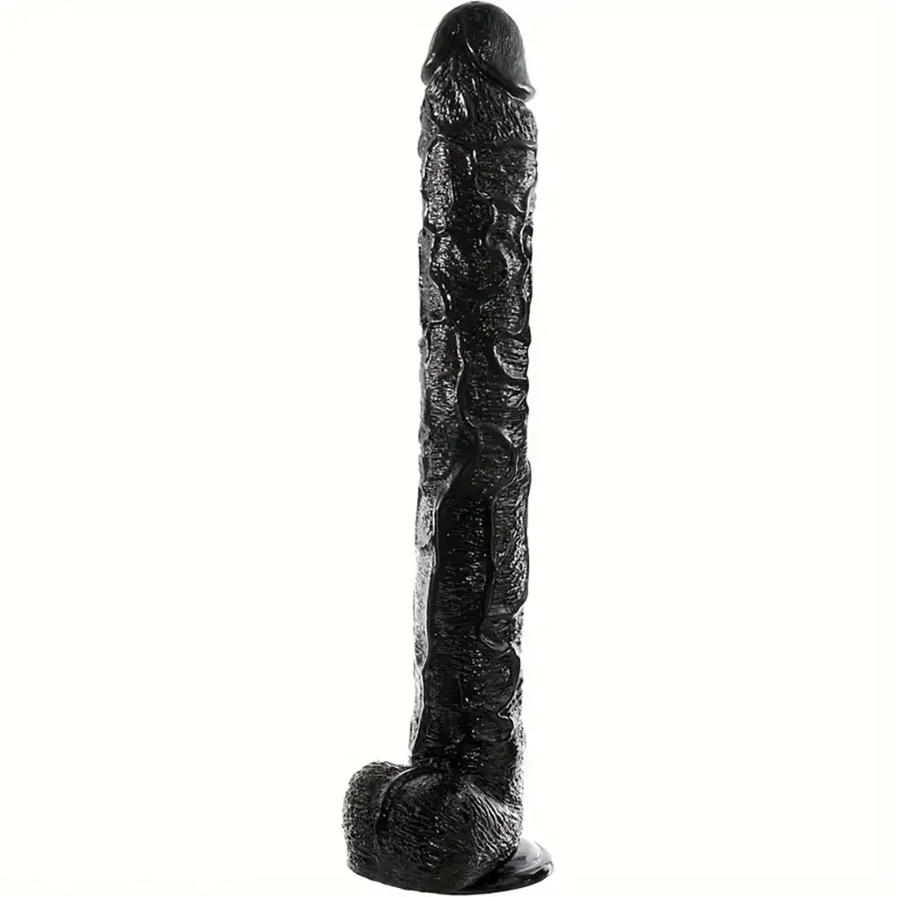 17in Prostate Gland Massage PVC Huge Black Long Dildo For Women