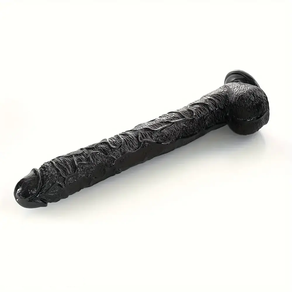 17in Prostate Gland Massage PVC Huge Black Long Dildo For Women