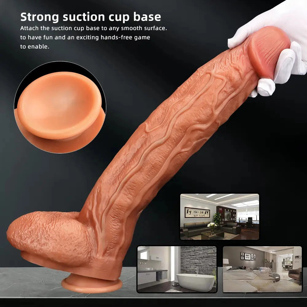 17in Super Large Long Silicone Soft Dual Density Anal Dildo For Males
