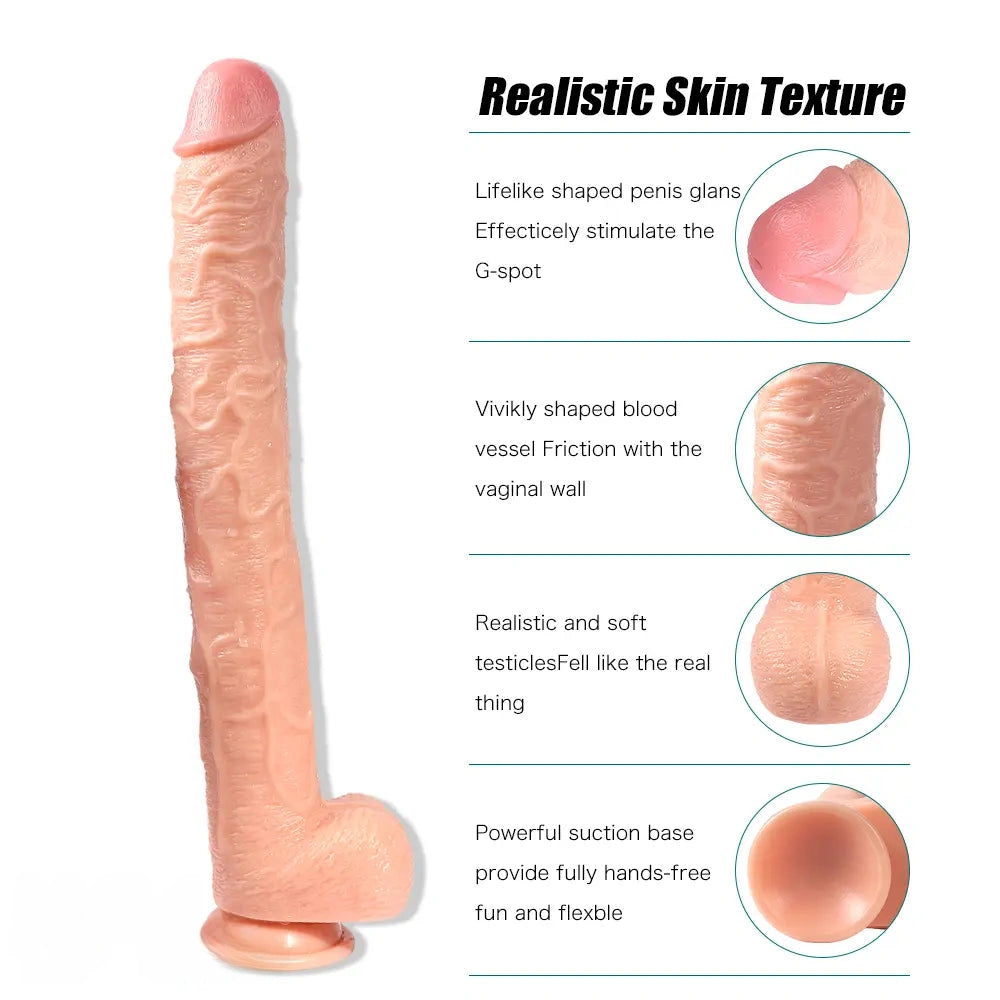 17in Super Long Huge Dildo Unisex Gode Dildo with Suction Cup Phallus