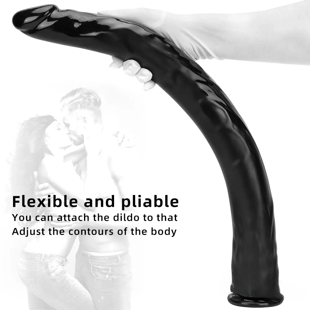 18.11in 22.83in Super Big Long Black Dildo BDSM Sex Toy For Anal Sex
