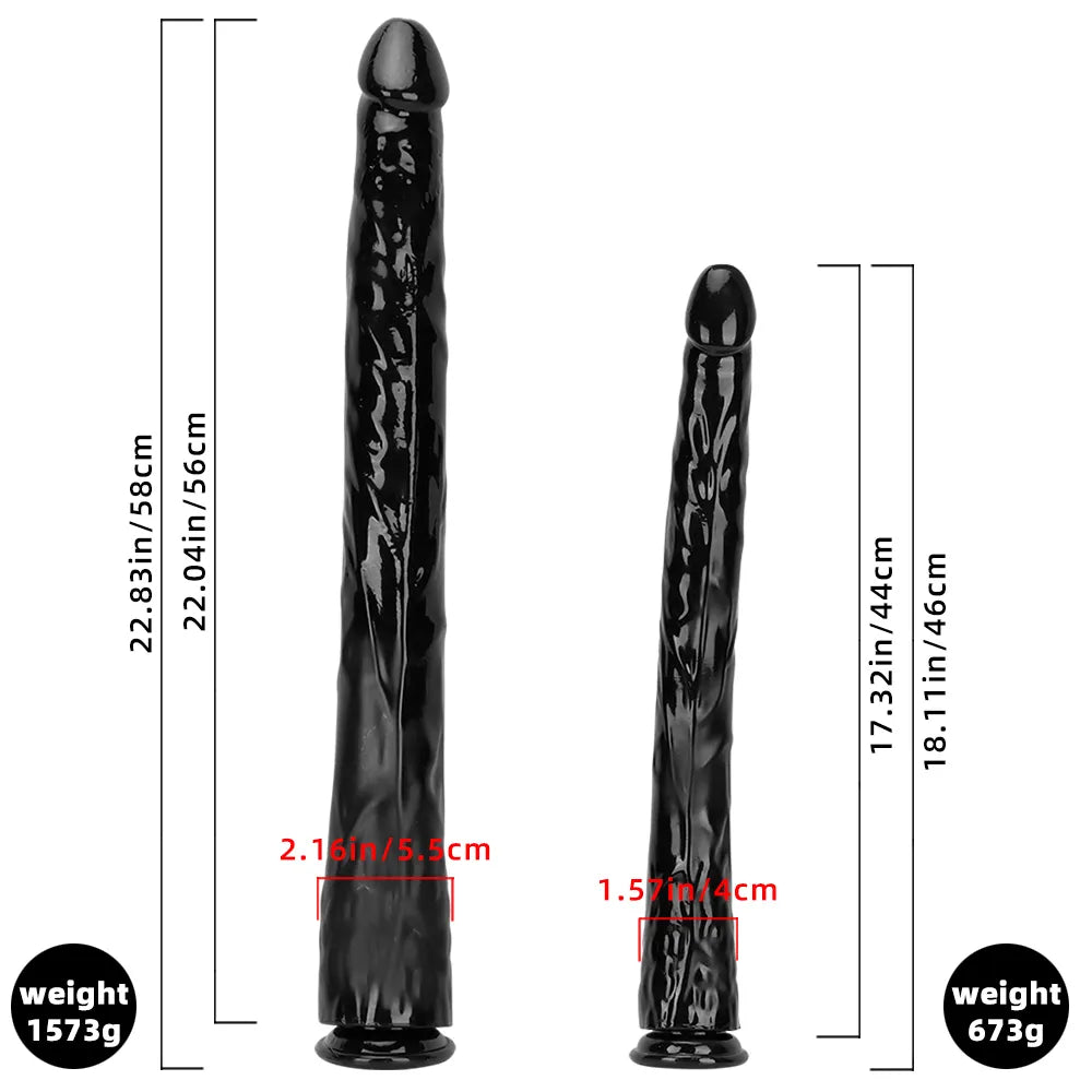 18.11in 22.83in Super Big Long Black Dildo BDSM Sex Toy For Anal Sex