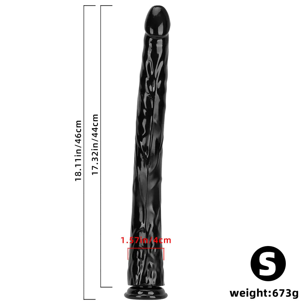18.11in 22.83in Super Big Long Black Dildo BDSM Sex Toy For Anal Sex