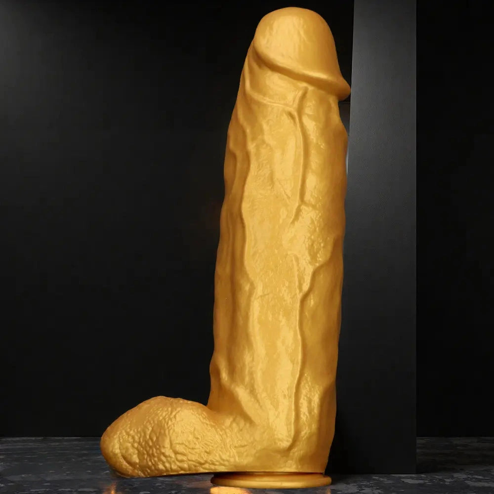 18.11in Gold Silicone Soft Huge Thick Long Dildo For Anus Vagina Sex Toy