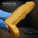 18.11in Gold Silicone Soft Huge Thick Long Dildo For Anus Vagina Sex Toy
