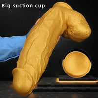 18.11in Gold Silicone Soft Huge Thick Long Dildo For Anus Vagina Sex Toy