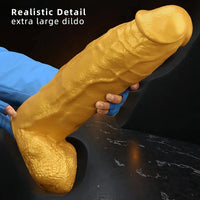 18.11in Gold Silicone Soft Huge Thick Long Dildo For Anus Vagina Sex Toy